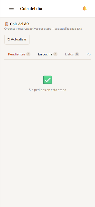 Cola del día con tab por cobrar